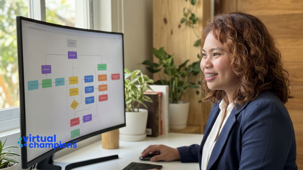 ClickUp automation specialist reviewing workspace setup for a remote operations client